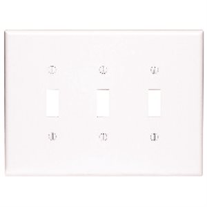 3 Gang Toggle Switch Plate White