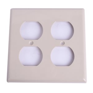Duplex Outlet / Receptacle Wallplate 2-Gang Ivory