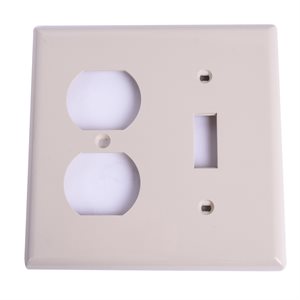 Duplex Outlet / Receptacle With Toggle Wallplate 2-Gang Ivory