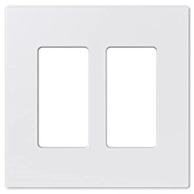 Decora 2-Gang Screwless Wall Plate Mid Size White