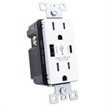 Prise Decora Double avec Port USB Type A&C 15Amp Blanche