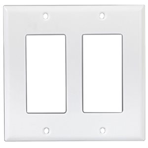 Decora 2-Gang Wall Plate Mid Size White