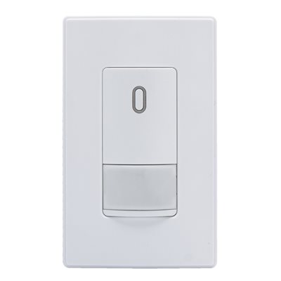 Interrupteur Decora avec Détecteur de Présence LED / CFL / Incandescent 1 Pôle Blanc