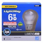 2PK Ampoule LED A19 Non-Dimmable à Base E26 6W Blanc Chaud