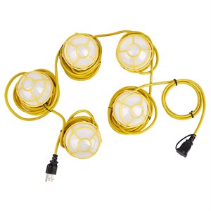 Industrial LED String Lights 5-Head SJTW 16 / 3 60W 50ft IP65