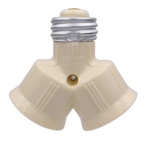 Keyless Socket Adapter Medium Base Ivory