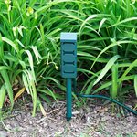 Outdoor Mini Power Stake Grounded 3-Outlet Green