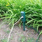 Outdoor Mini Power Stake Grounded 3-Outlet Green