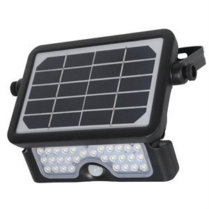 LED Solar Security Floodlight 5W With PIR Sensor Black