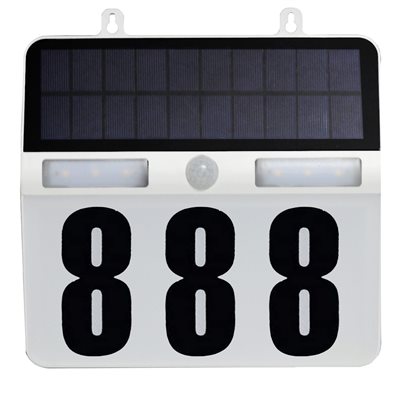LED Solar Home Number Sign With Sensor & Flood Lights
