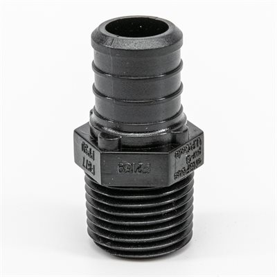 Mâle Adaptateur Barbé À MPT Pex En Poly 1 / 2 x 1 / 2po Noir