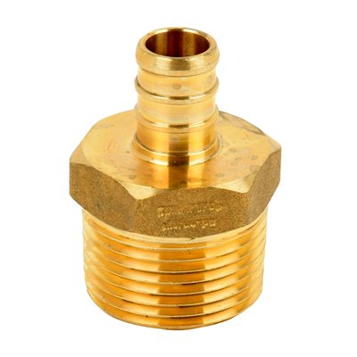 Adaptateur Mâle Barbé À MPT Pex En Laiton 1 / 2 x 3 / 4po