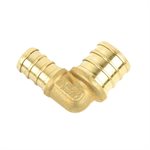Pex Brass 90 Elbow ¾in Barb x ½in Barb