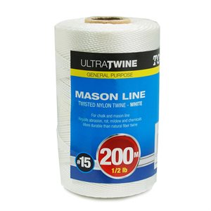 Braided Nylon Mason Line #18 1 / 2lb 200m / 656ft White