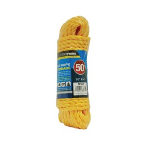 Poly Twist Rope Yellow 3 / 8in x 50ft