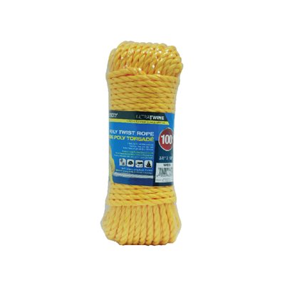 Poly Twist Rope Yellow ½in x 50ft