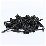 100PK Drywall Screws Black Zinc #6 x 1in