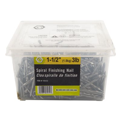 Spirale Finition Clou 1 ½po 3 lb (15 Kg) / Pkg