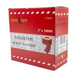 Barrier Danger Tape With Dispenser 3inx1000ft Red