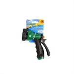 Hose Nozzle Sprayer ABS Rear Trigger with Ergo Grip 7 Pattern Green / Black
