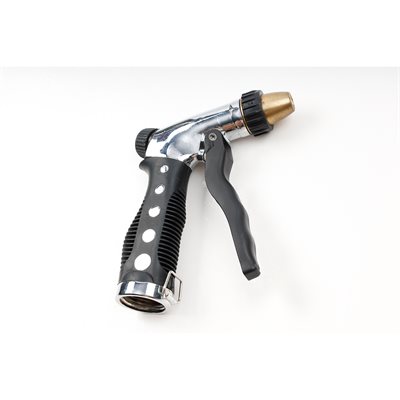 Hose Nozzle Sprayer Metal Front Trigger Adjustable Spray Head Gray / Black