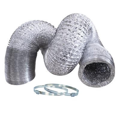 Flexible Aluminum Duct W / 2 Clamps 6in x25ft