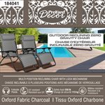 Outdoor Reclining Zero Gravity Chair Oxford Fabric Charcoal
