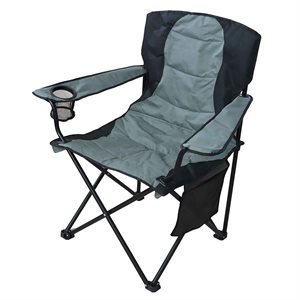 Chaise De Camping Surdimensionnée Avec Sac De Transport En Nylon Gris / Noir