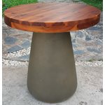 2PC Set Wooden Table on Concrete Base