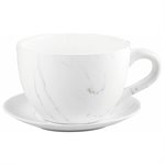 Tea Cup Planter & Saucer Carrara 10in (25.4cm)
