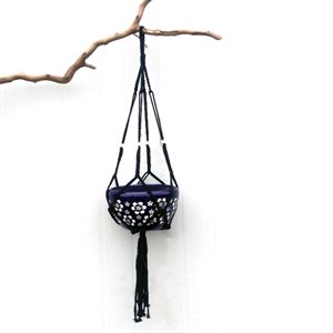 Planter Hanger Macrame Cotton Rope Style A 39in Black