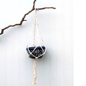 Planter Hanger Macrame Cotton Rope Style A 39in Cream