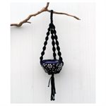 Planter Hanger Macrame Cotton Rope Style B 31in Black