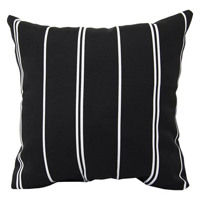 Outdoor Toss Pillow 16in x 16in Pursuit Shadow Black & White Stripe