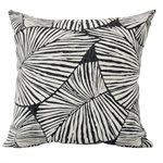 Outdoor Toss Pillow 16in x 16in Talia Leaf Black / Beige