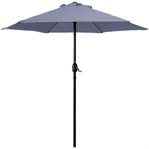 Market Patio Umbrella 7.5ft Polyester With Crank Gray