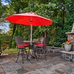 Market Patio Umbrella 7.5ft Polyester With Crank Red