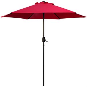 Market Patio Umbrella 7.5ft Polyester With Crank Red
