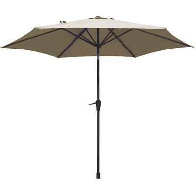 Market Patio Umbrella 9ft Polyester With Tilt & Crank Taupe