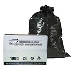 Construction Garbage Bags 35x50in 2mil Black 100pc