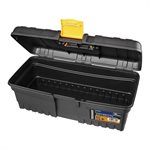 Plastic Toolbox Without Tray 16in Black / Orange