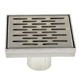 Square Shower Drain Grill Grid 2in 5-3 / 32 x 5-3 / 32x 3 1 / 8" Stainless Steel