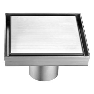 Square Shower Drain Solid Grid 2in 5 3 / 32in x 5 3 / 32in x 3 1 / 8in