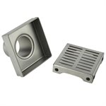 Square Shower Drain Slot Grid 6" x 6"x 2 3 / 4" Brushed Stainless Steel
