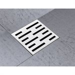 Eco Square Shower Drain Grill Grid 6in x 6in x 3-1 / 8in Brushed SS