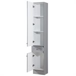 Newport Tower Cabinet 2-Door / 1-Drawer 15in x 12in x 84in Light Grey