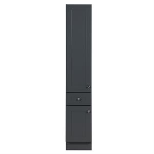 Newport Tower Cabinet 2-Door / 1-Drawer 15in x 12in x 84in Dark Grey