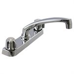 Low Arc Standard Kitchen Faucet 2-Handle Chrome Plated