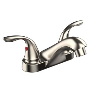 Low Arc Bathroom Faucet 2-Handle Brushed Nickel