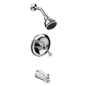 Tub & Shower Faucet 1-Handle Chrome Plated